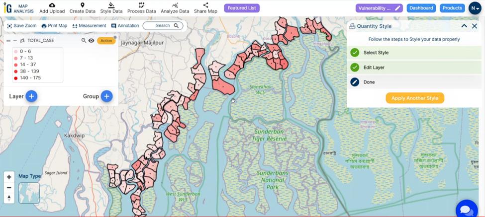 Vulnerability Map Analysis Result - Mapping Tiger Attack Hotspots - Create an Online Map and Share