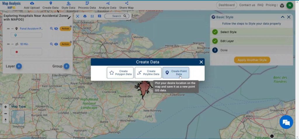 Create Point Data - Isochrone Analysis for Ambulance Services