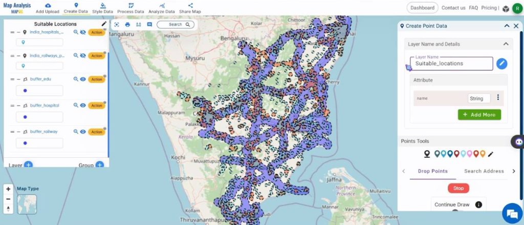 Rename the layer - Create a Map to find suitable sites for constructing a new house