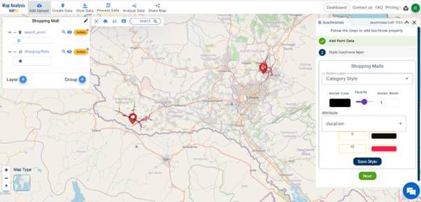 Isochrone application