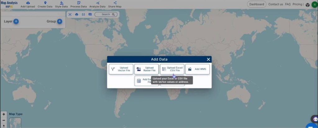 Upload Excel/CSV file - Create a Map to Identify Pollution Affected Regions