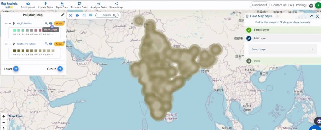 Water Pollution CSV as a Heat Map - Create a Map to Identify Pollution Affected Regions