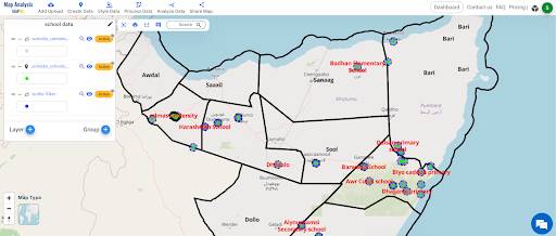 School Map Area Coverage Through Buffer Analysis School Map Area Coverage Through Buffer Analysis
