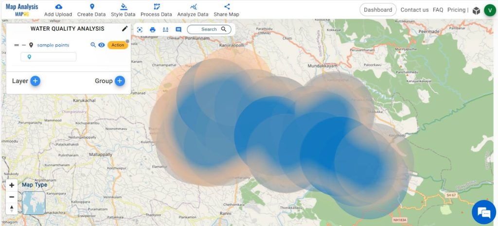 Result- Create Map for Analyzing Water Quality