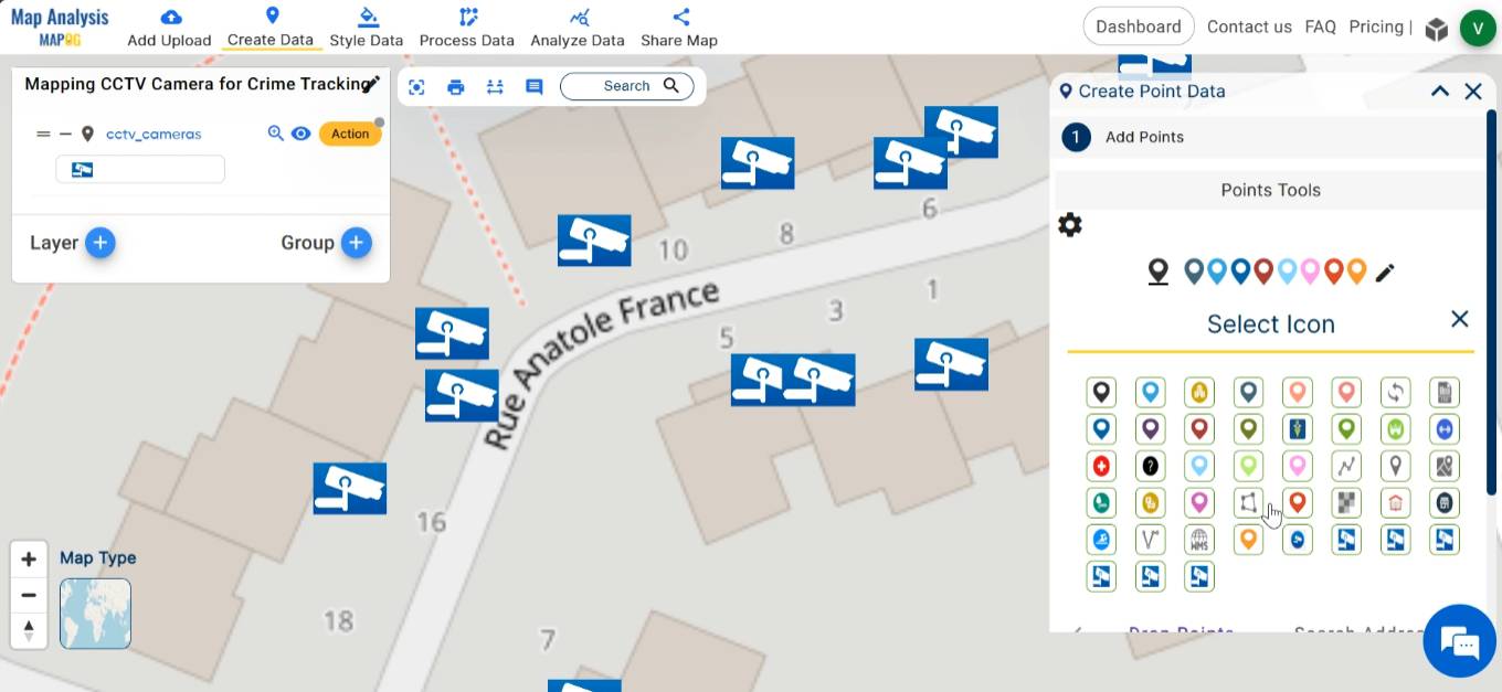 How to Create a Map for Crime Tracking: Mapping CCTV Cameras - MAPOG
