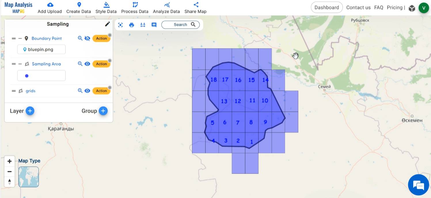 GIS Tools for Creating Maps: Grid Sampling in Mineral Exploration - MAPOG
