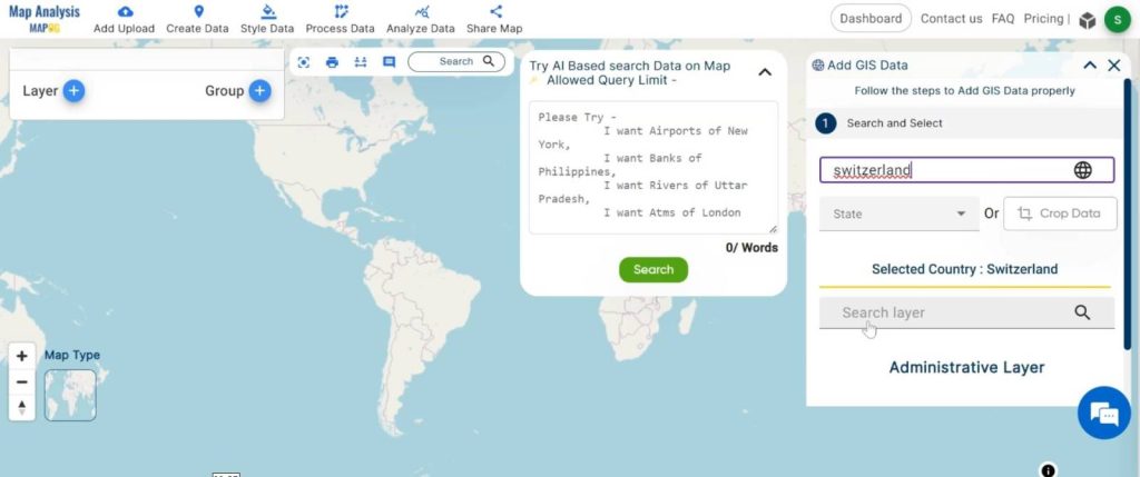 Creating Travel Guides: Mapping Your Journey with GIS : Search the country