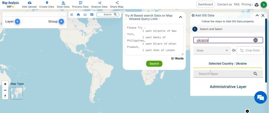 Creating GIS Solutions for Urban Agriculture Map: Search country