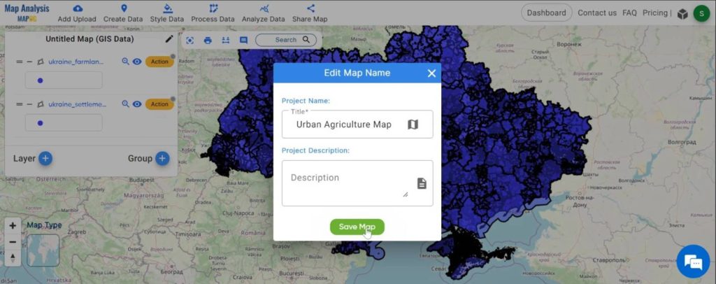 Creating GIS Solutions for Urban Agriculture Map: Name the map