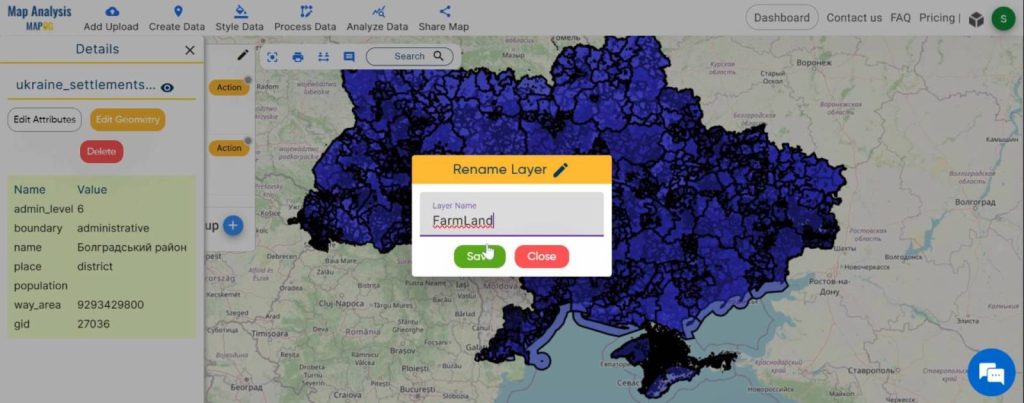 Creating GIS Solutions for Urban Agriculture Map: Rename the layer 