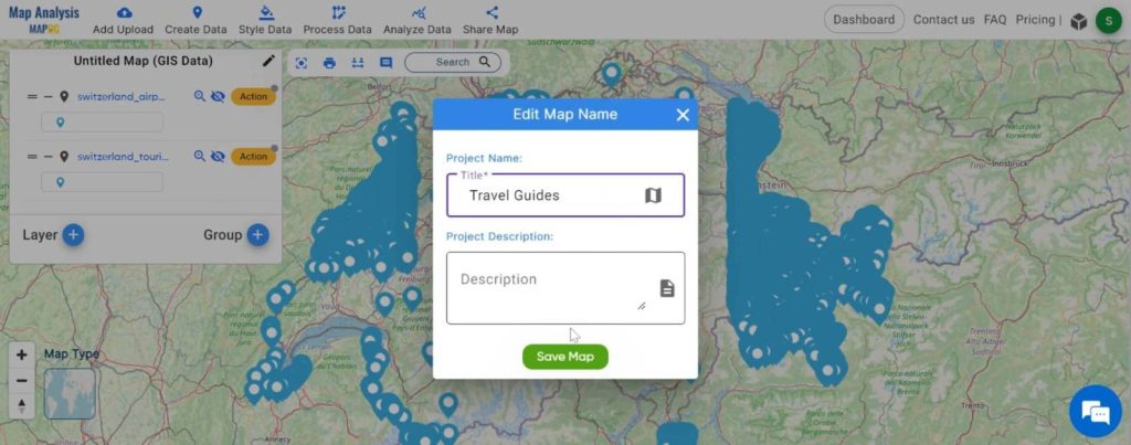 Creating Travel Guides: Mapping Your Journey with GIS: Name the untitled map