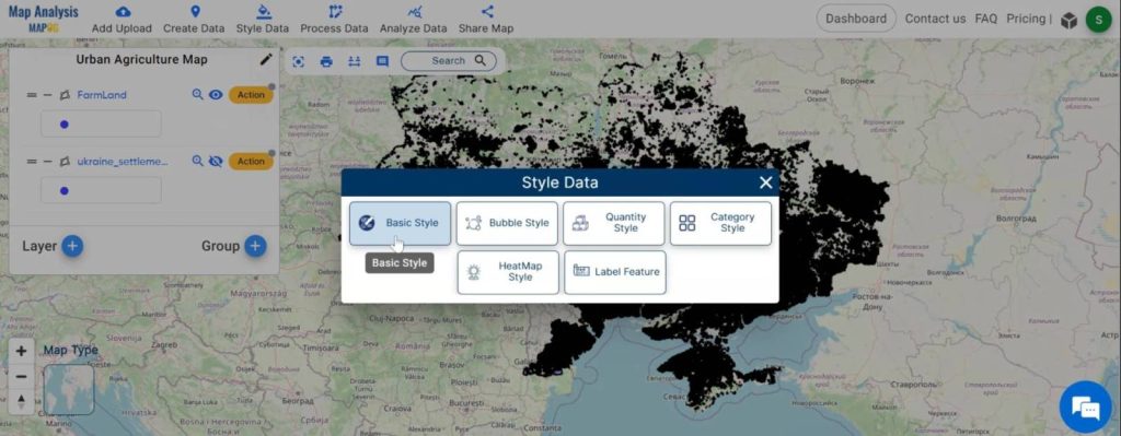 Creating GIS Solutions for Urban Agriculture Map: Basic Style