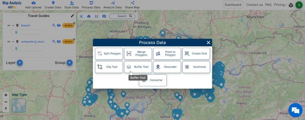 Creating Travel Guides: Mapping Your Journey with GIS: Create Buffer 