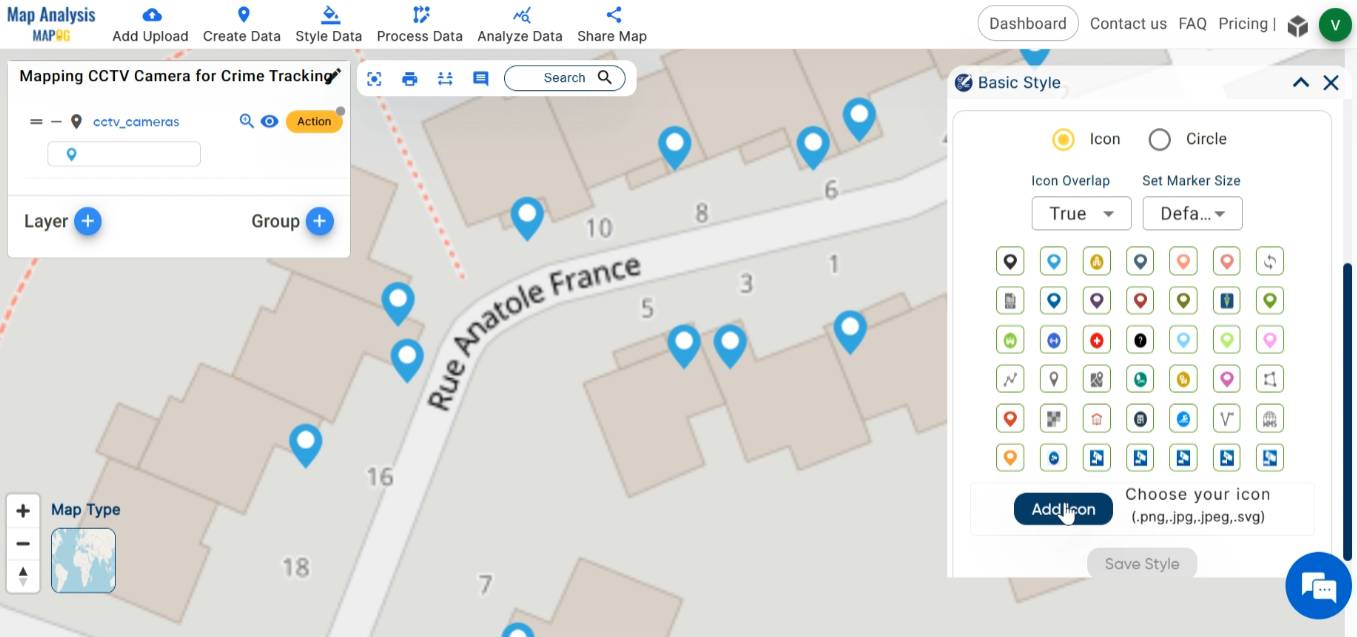 How to Create a Map for Crime Tracking: Mapping CCTV Cameras - MAPOG