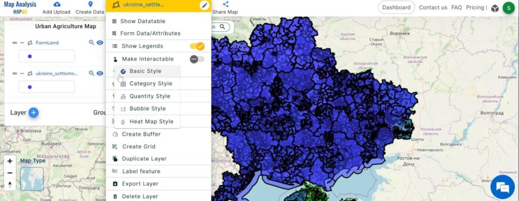 Creating GIS Solutions for Urban Agriculture Map: category style