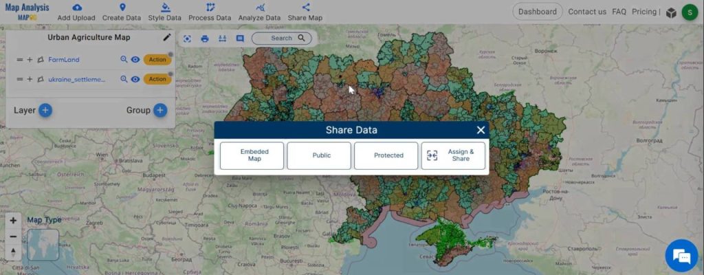 Creating GIS Solutions for Urban Agriculture Map: Share