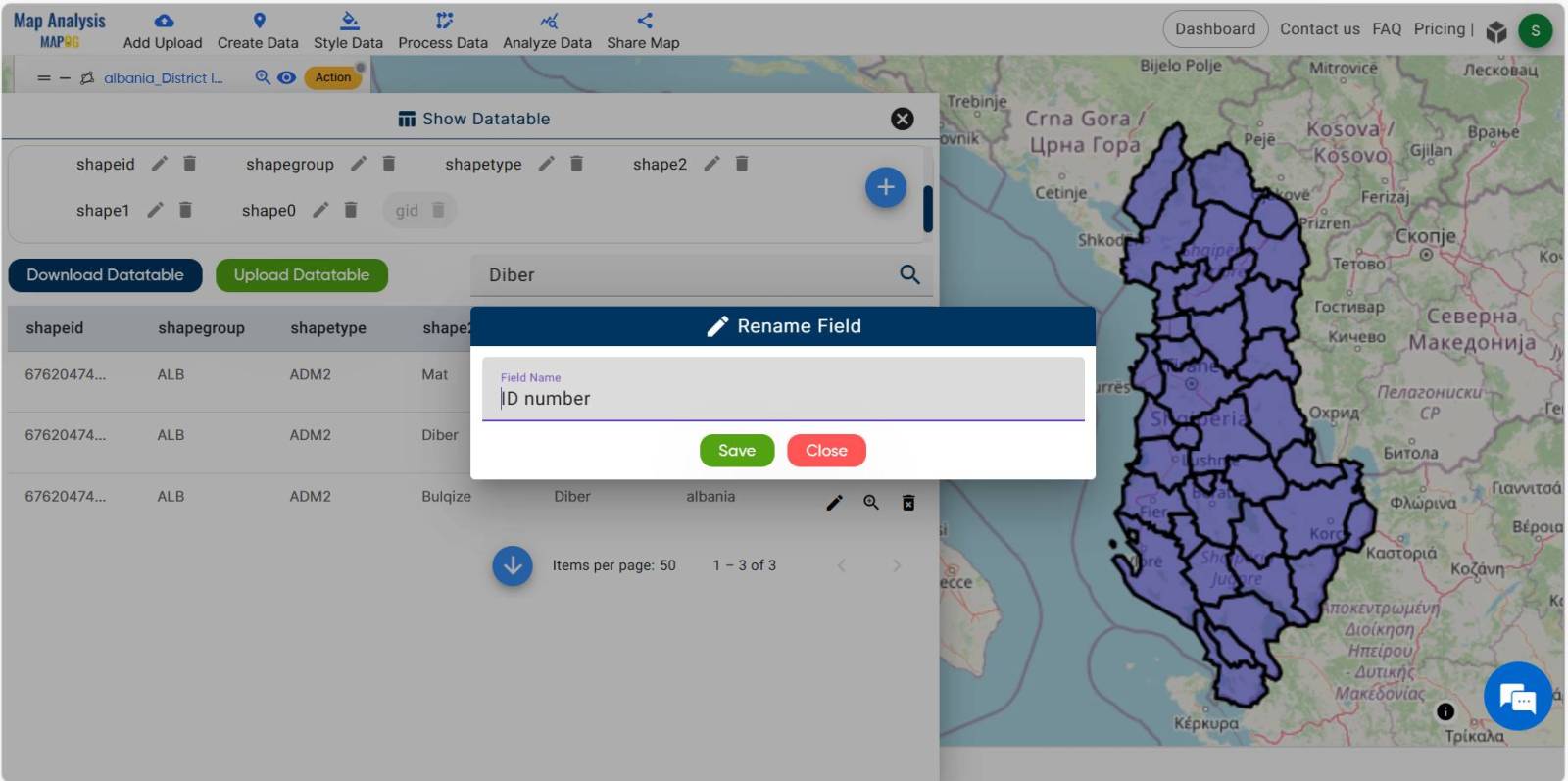 Online GIS Data Map Viewers and Table Visualizations - MAPOG