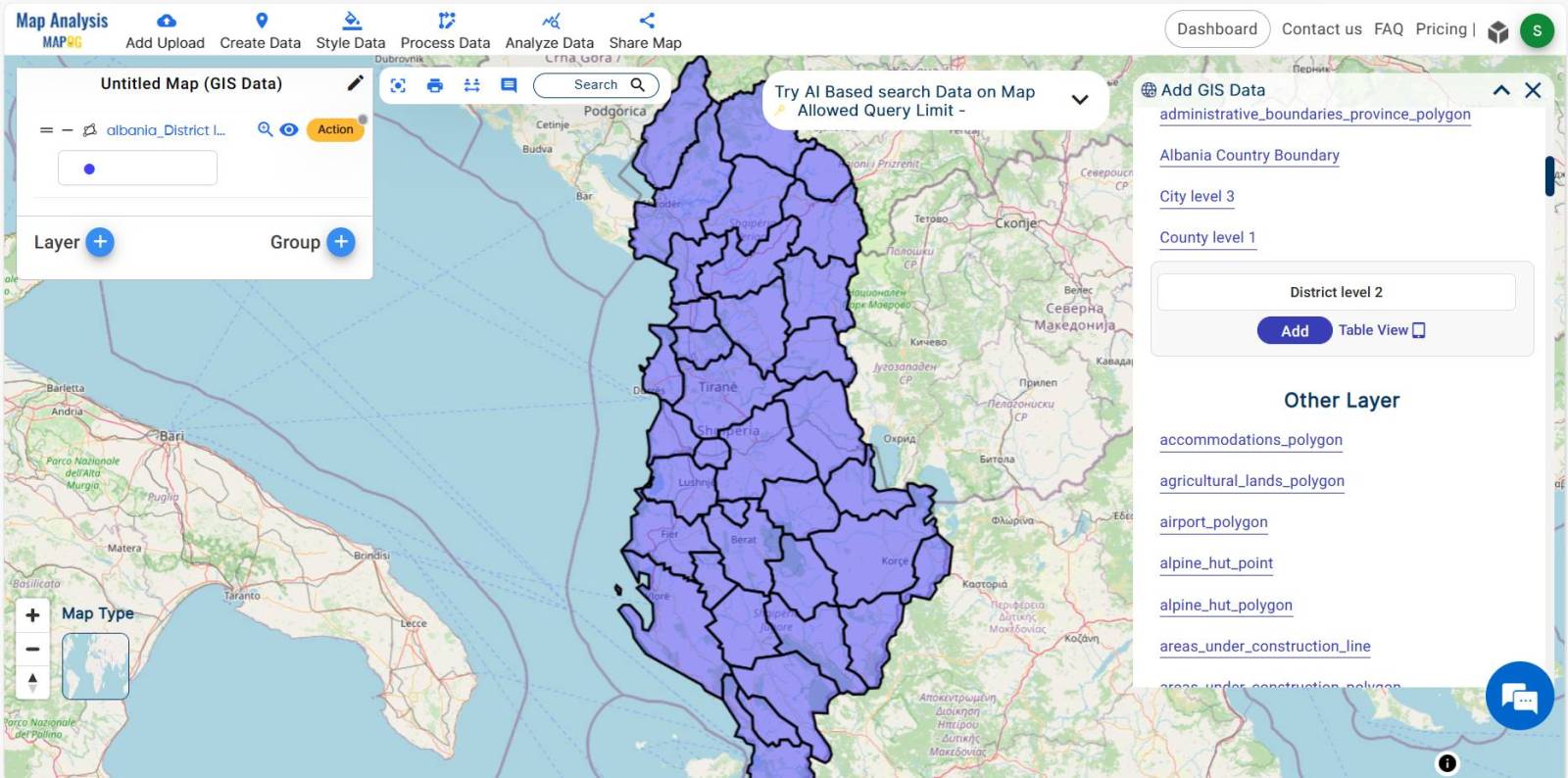 Online GIS Data Map Viewers and Table Visualizations - MAPOG