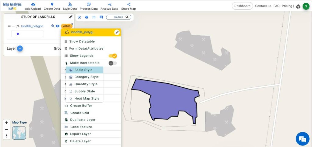 Applying basic style - GIS based Landfill Optimization