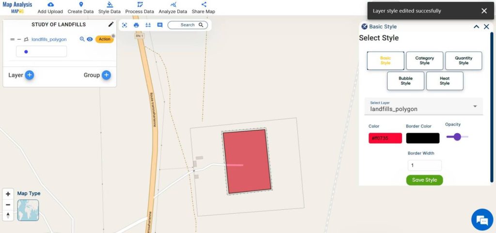 GIS based Landfill Optimization - Styling the data