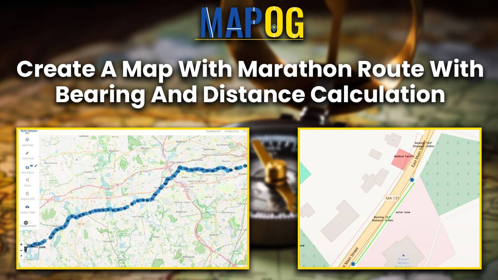 Create Marathon Route Navigation Map – With Bearing and Distance