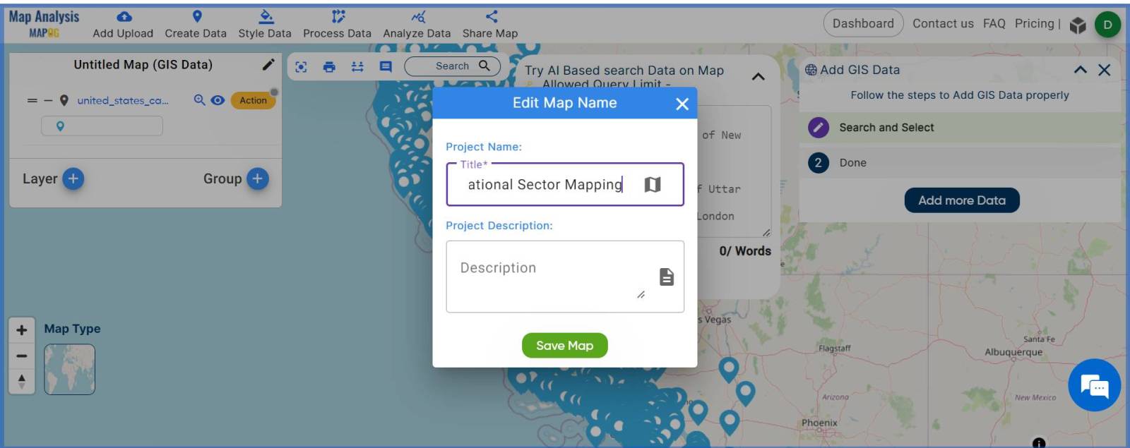 Create map online | Mapping Education Institute Places | Category Style ...