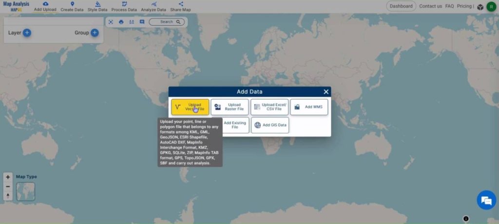 Create a map to find Camping spots in a region