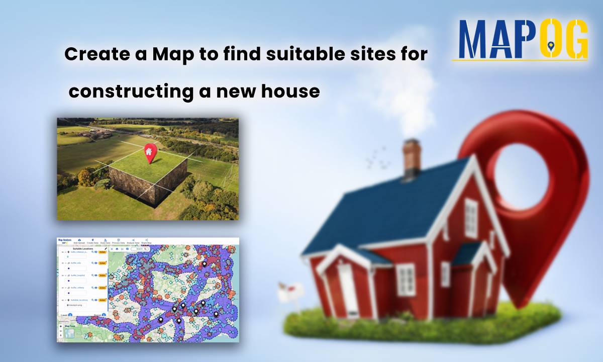 Create a Map to find suitable sites for constructing a new house