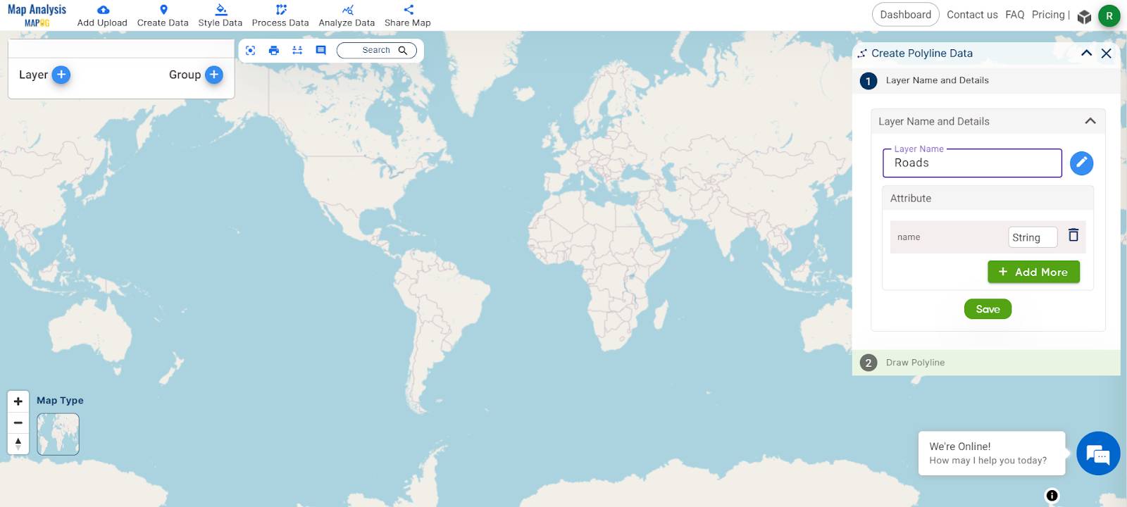 Digitalization of Road Networks by Drawing Line on Map - MAPOG