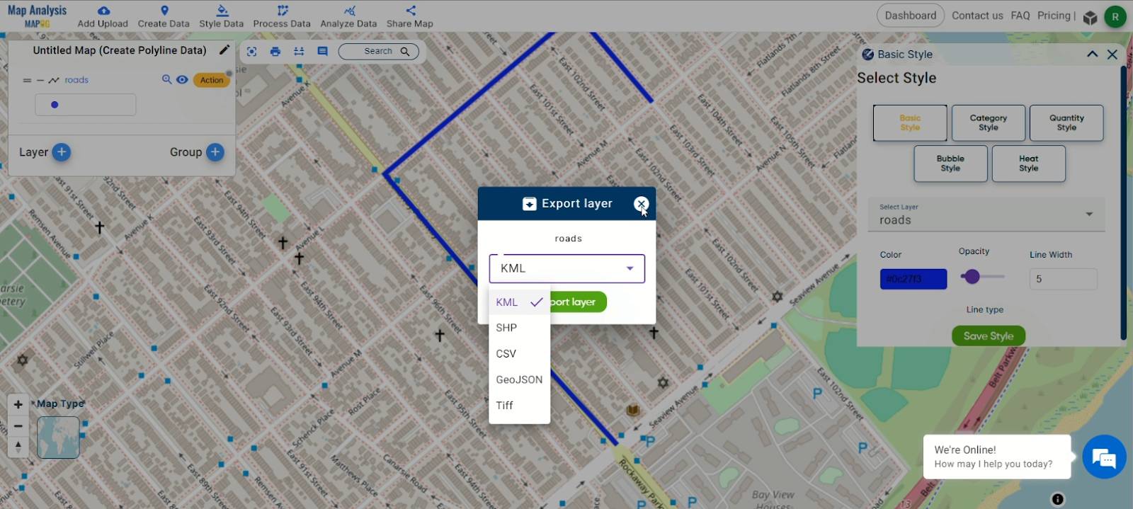 Digitalization of Road Networks by Drawing Line on Map - MAPOG