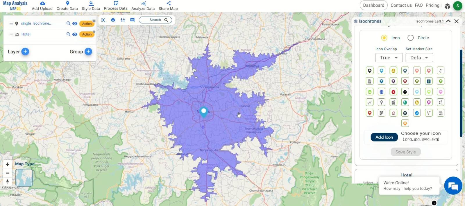 Generate Isochrone Map - Mapping Tourist Spots Nearby That You Can Reach in an Hour