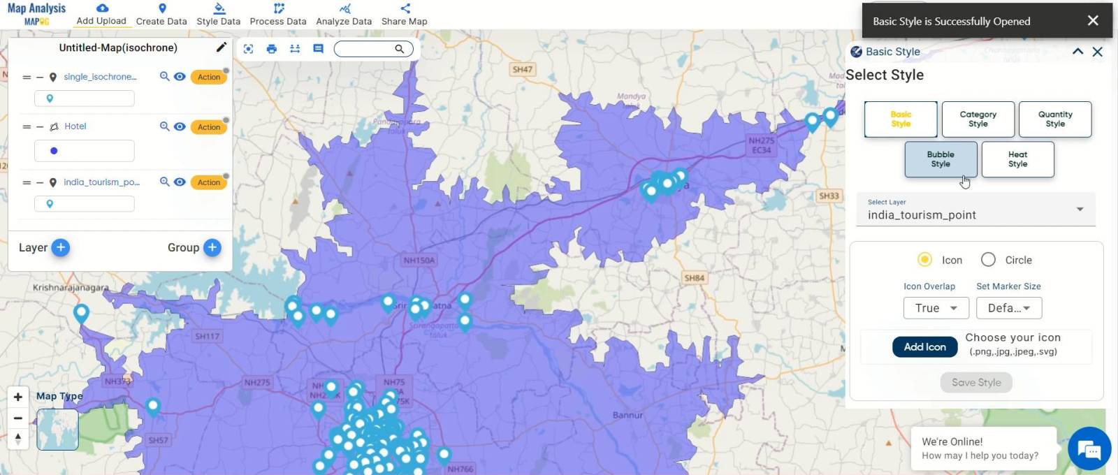 Mapping Tourist Spots Nearby That You Can Reach in an Hour