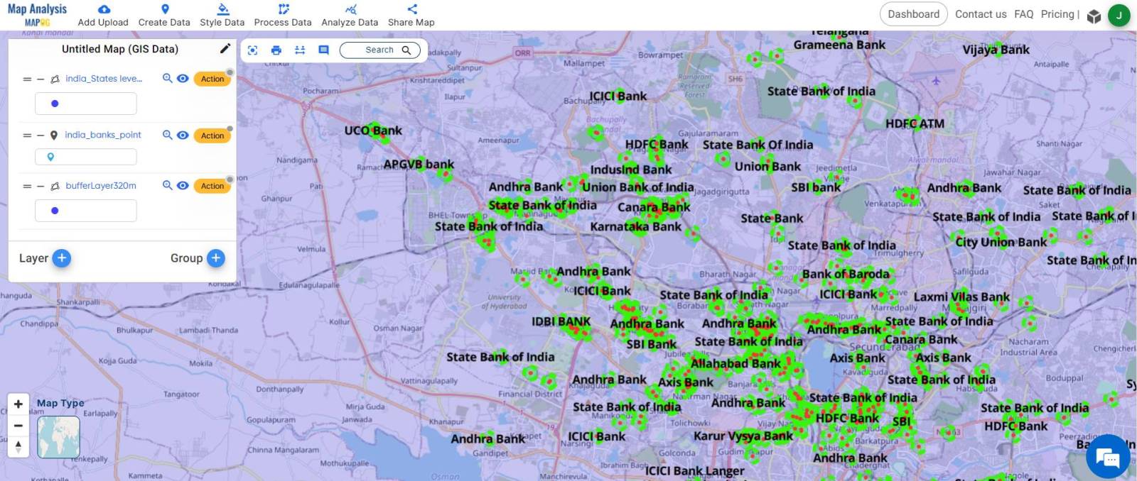 Create Map, and Analyze: Optimizing Bank Branch Locations - MAPOG