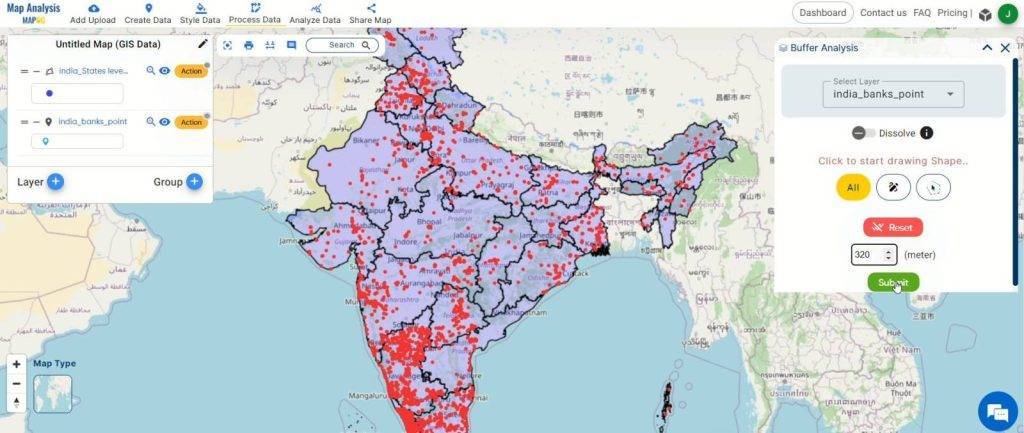 Create Buffers-Bank Branch Location Optimization