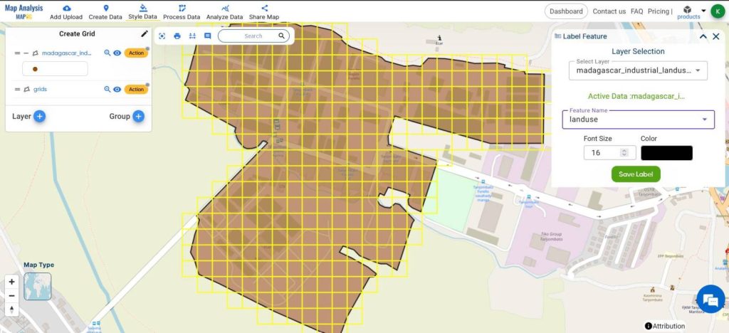 Industrial Land Area Management Using Grid Tool