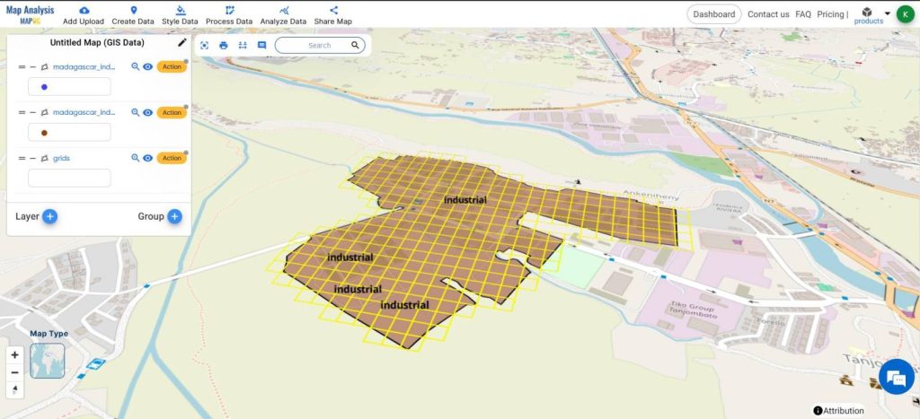 Industrial Land Area Management Using Grid Tool