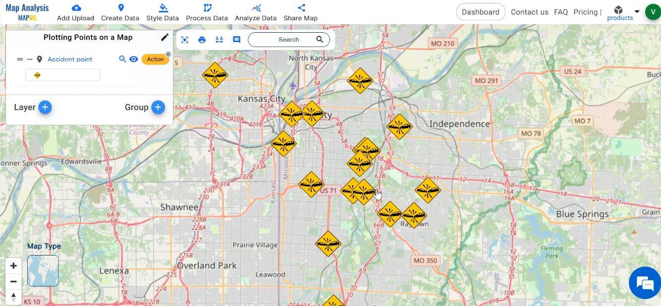 Adding Points on a Map: Create Your Custom Icons - MAPOG