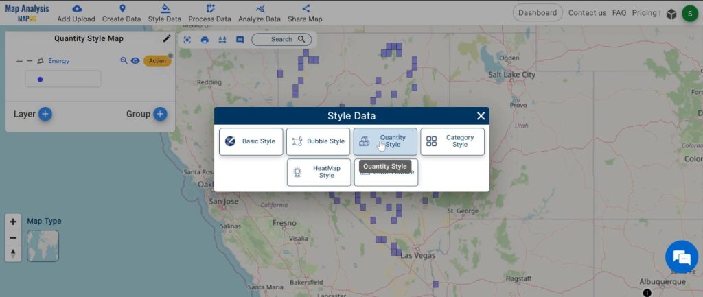 Creating Quantity Style Map: Styling Natural Wealth: Quantity Style