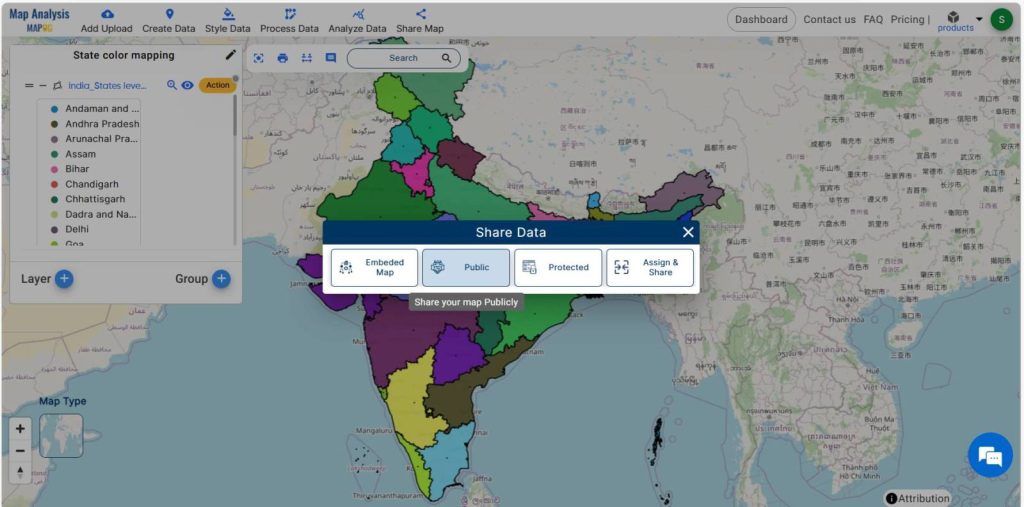 Share the map