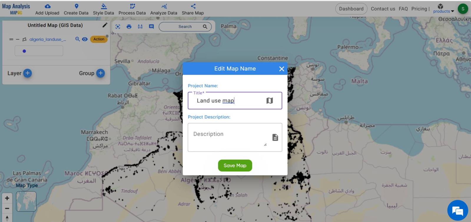 Comparison of land use patterns