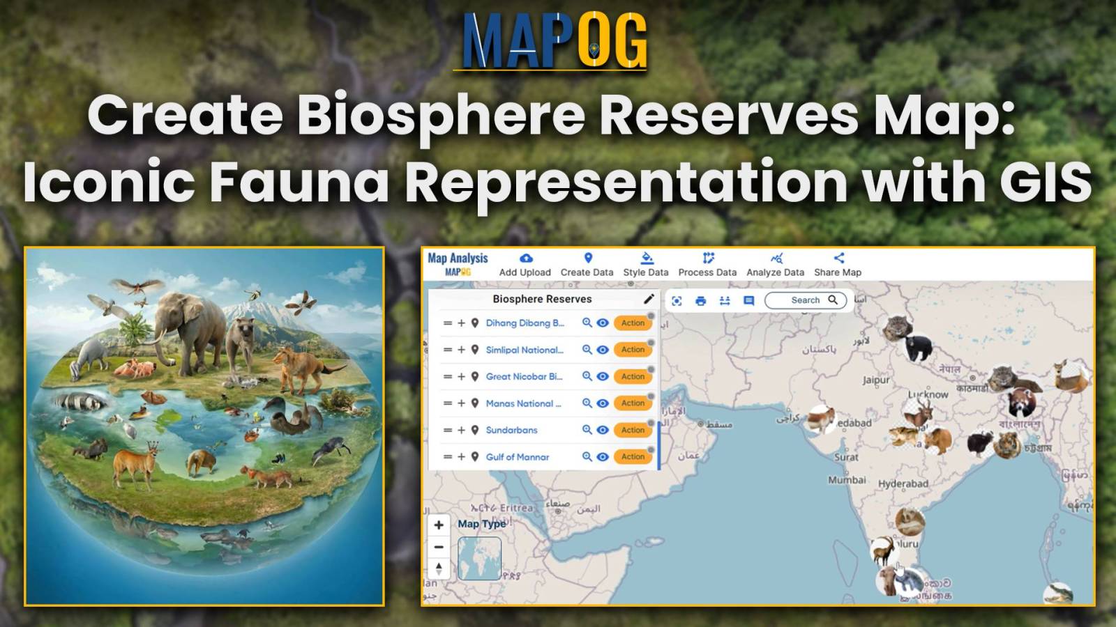 Create Biosphere Reserves Map: Iconic Fauna Representation with GIS