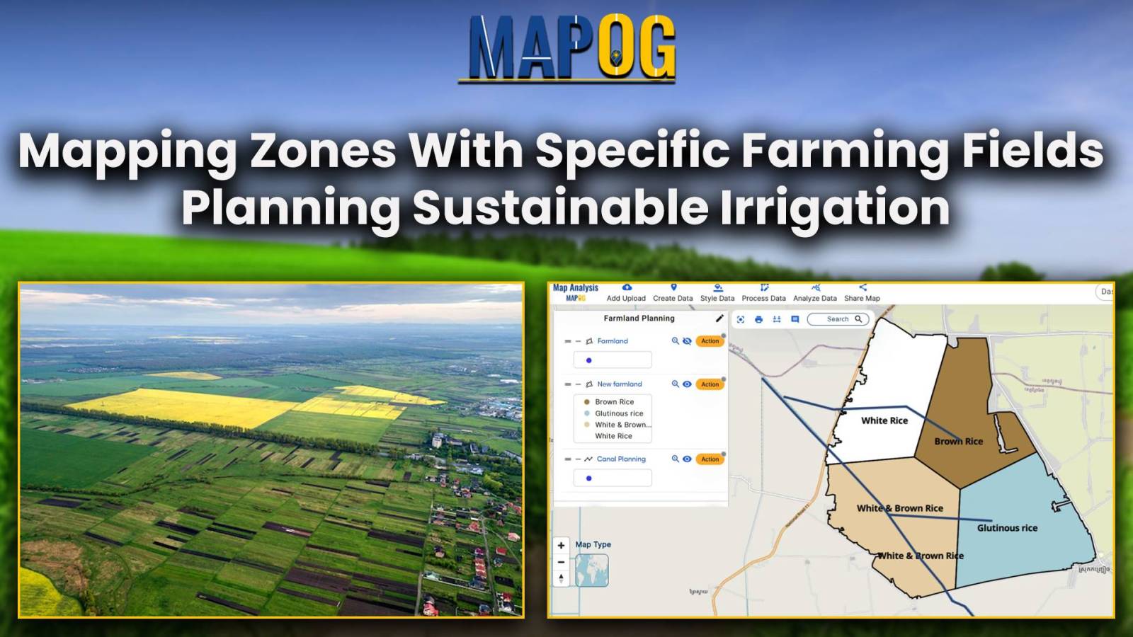 Mapping zones with specific farming fields : planning sustainable irrigation