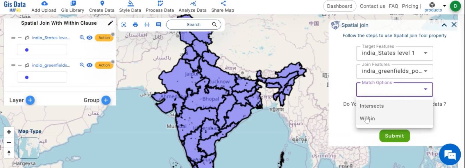 Create new Gis data map using Spatial Join features within boundaries ...