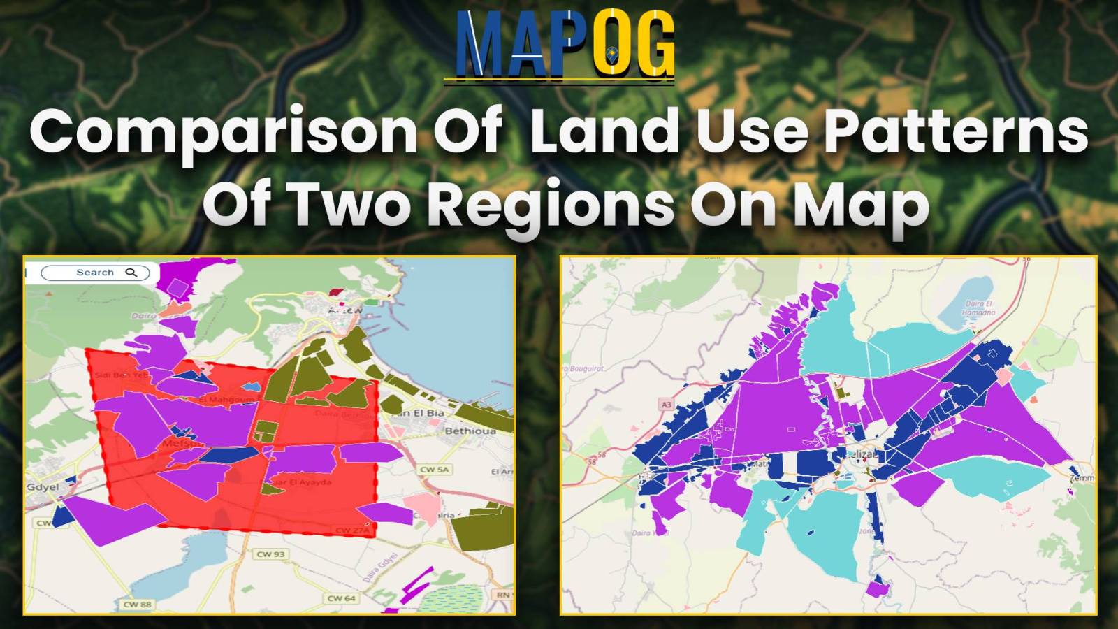 Comparison of Land Use Patterns of Two Regions On Map