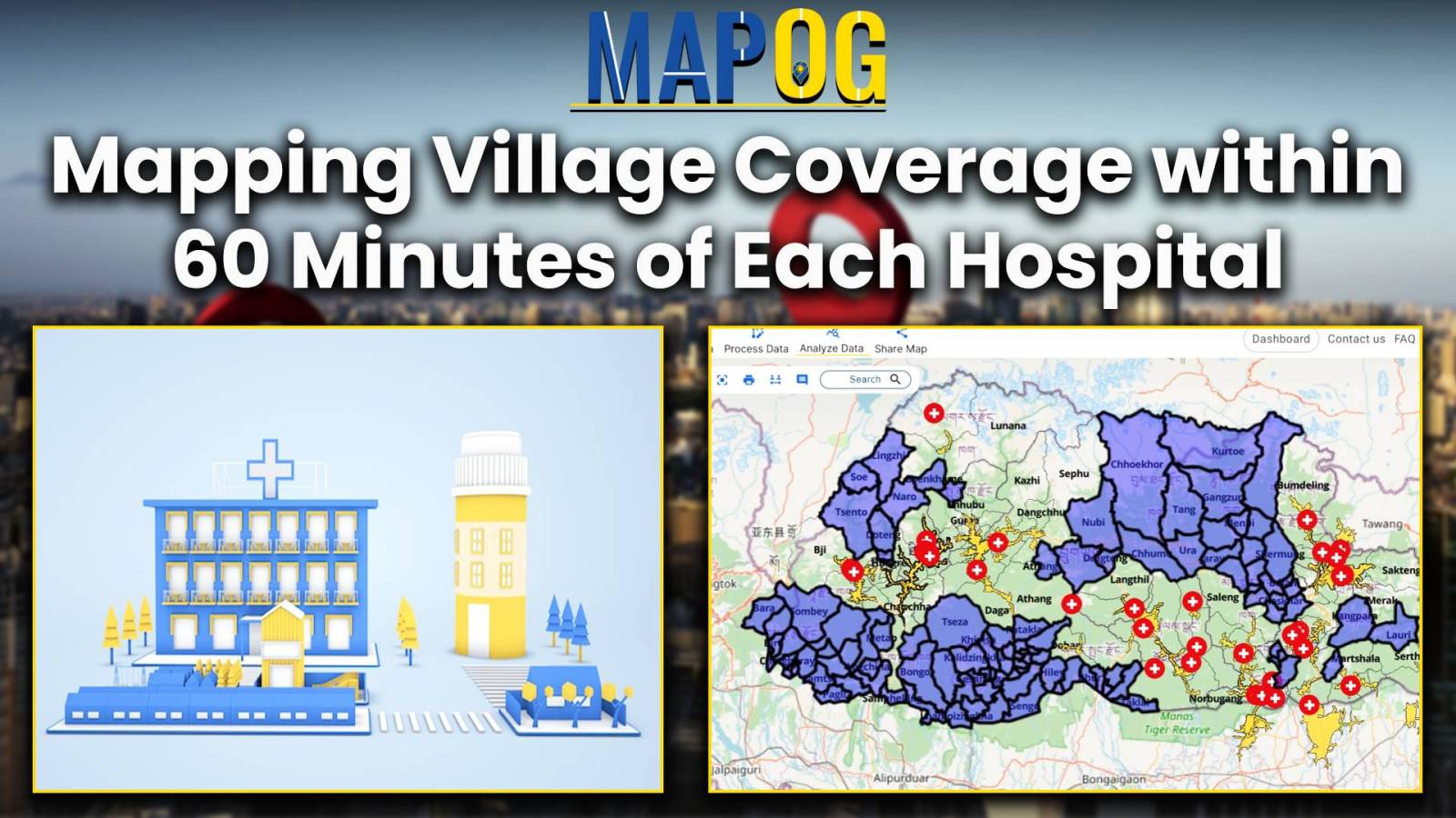 Mapping Village Coverage within 60 Minutes of Each Hospital