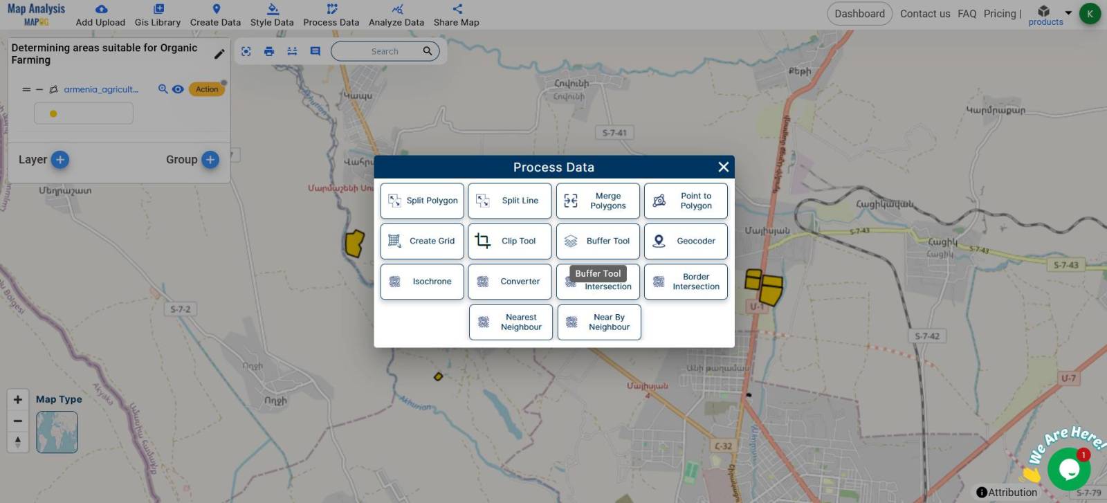 Sustainable Site Selection for Organic Farming with Buffer Analysis - MAPOG