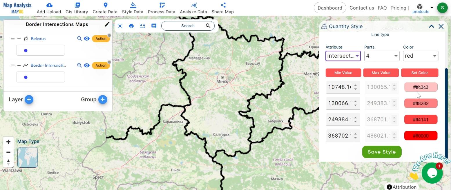 Creating Border Intersections on Maps: Provincial Boundaries - MAPOG