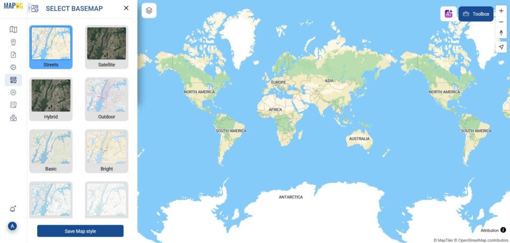 select base map to visualise CSV Data on a Map