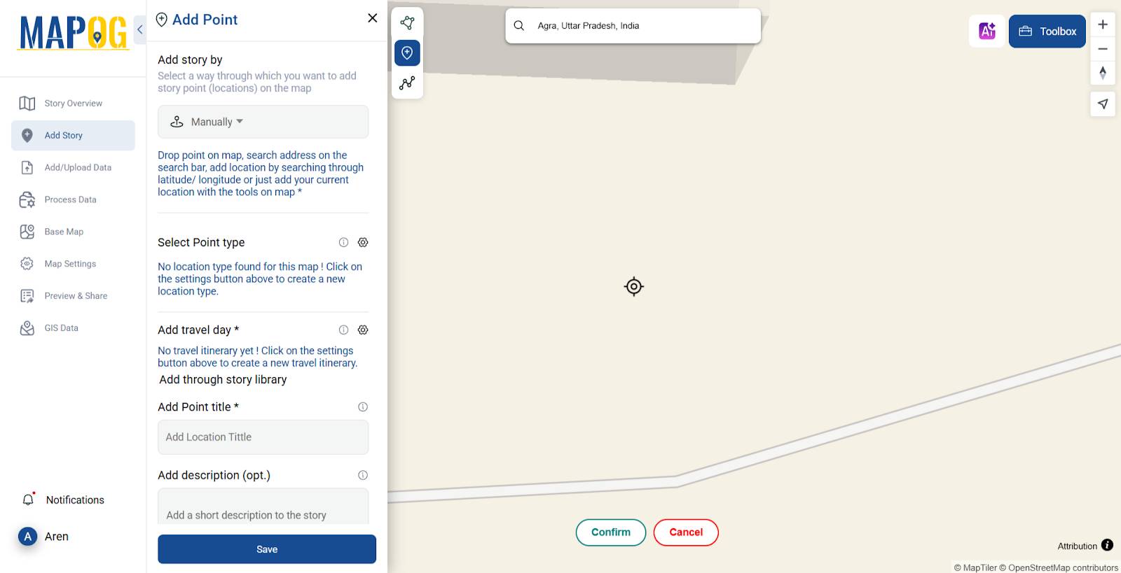 Adding a story on map with locations of cultural circuit on map