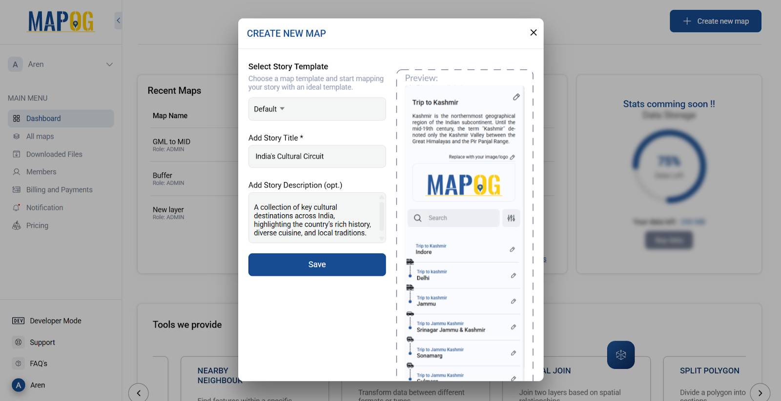 How to add title, description to the map for showing cultural circuit on map